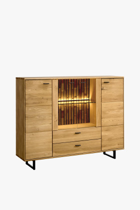 Eichenbuffet mit Metallbeinen, geölt, 148x117x39 cm